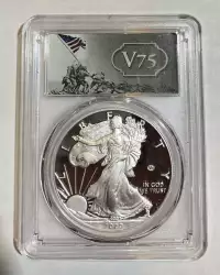 image for: 2020-W Silver Eagle $1 v75 Privy WWII Anniversary DCAM
