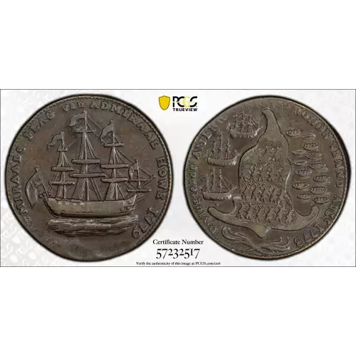 1779 Medal Rhode Island, No Wreath Below Ship Betts-562 (3)