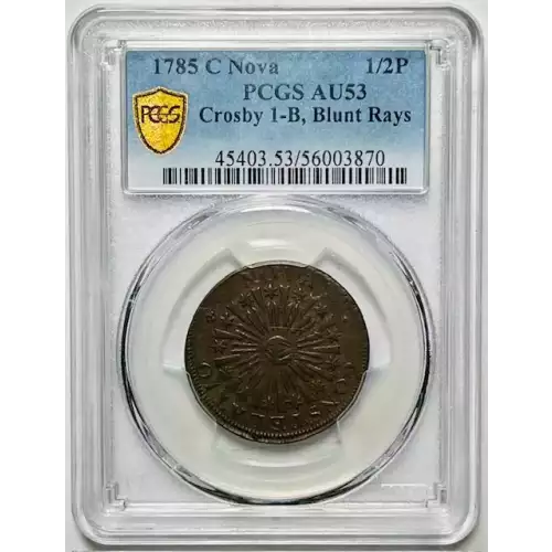 1785 C Nova 1/2P Crosby 1-B, Blunt Rays, BN (2)