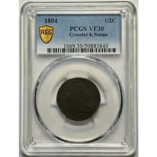 1804 1/2C Crosslet 4, Stems, BN (2)