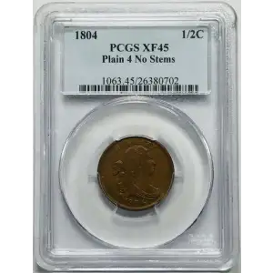 1804 1/2C Plain 4, No Stems, BN