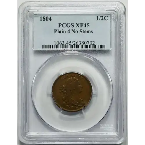 1804 1/2C Plain 4, No Stems, BN