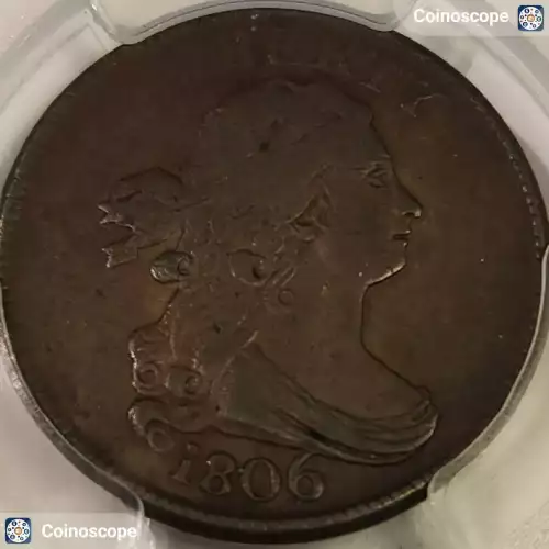 1806 1/2C Large 6, Stems, BN