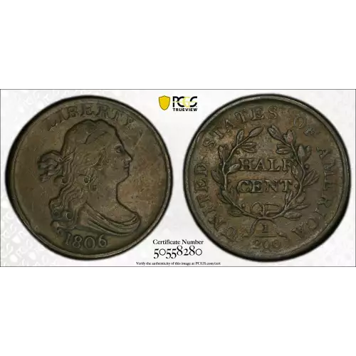 1806 1/2C Small 6, No Stems, BN (3)