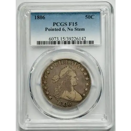 1806 50C Pointed 6, No Stem