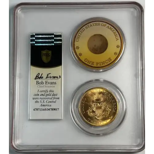 1857-S $20 Spiked Shield S.S. Central America #2 (with Pinch) (4)