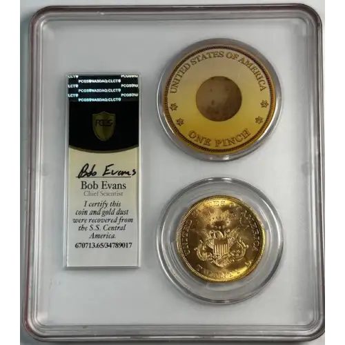 1857-S $20 Spiked Shield S.S. Central America #2 (with Pinch) (4)
