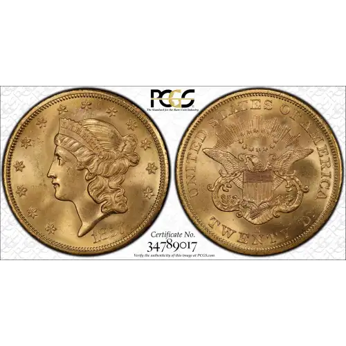 1857-S $20 Spiked Shield S.S. Central America #2 (with Pinch) (3)