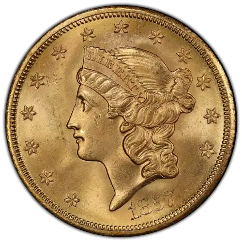 1857-S $20 Spiked Shield S.S. Central America #2 (with Pinch) (4)