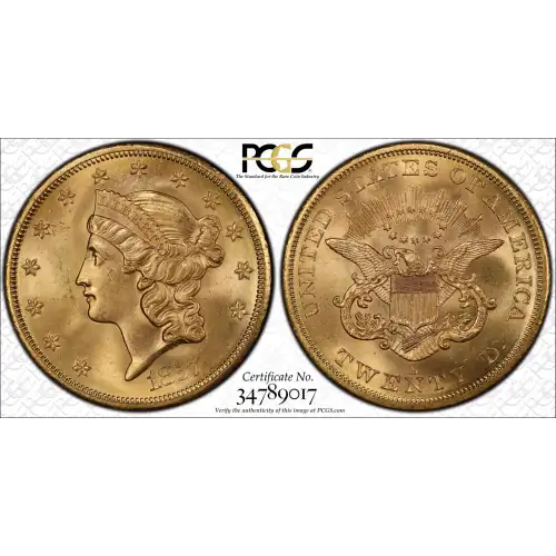 1857-S $20 Spiked Shield S.S. Central America #2 (with Pinch) (3)