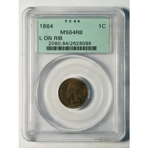 1864 1C L on Ribbon, RB