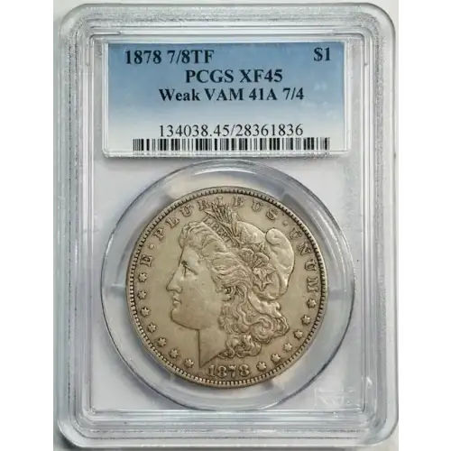 1878 7/8TF $1 VAM 41A, 7/4 Weak