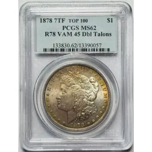 1878 7/8TF $1 VAM 45, Doubled Talons TOP 100 (2)