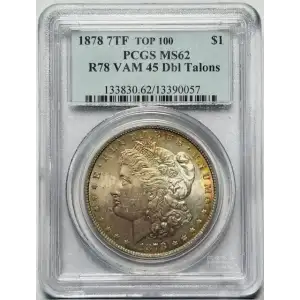 1878 7/8TF $1 VAM 45, Doubled Talons TOP 100 (2)