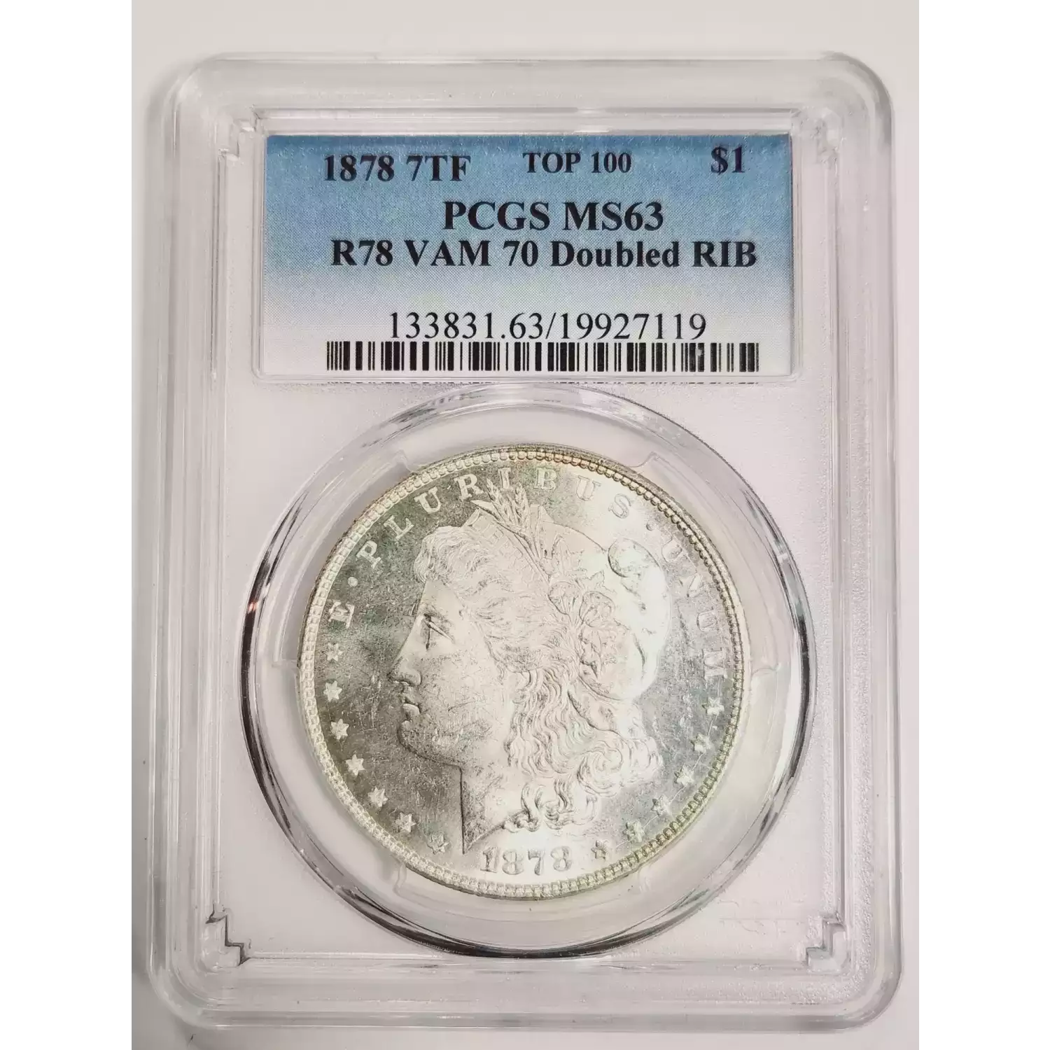 1878 Morgan Silver Dollar PCGS MS-63 7TF, Reverse of 1878 VAM 70 ...