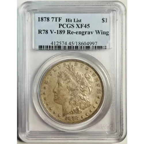 1878 7TF $1 VAM 189 Hit List