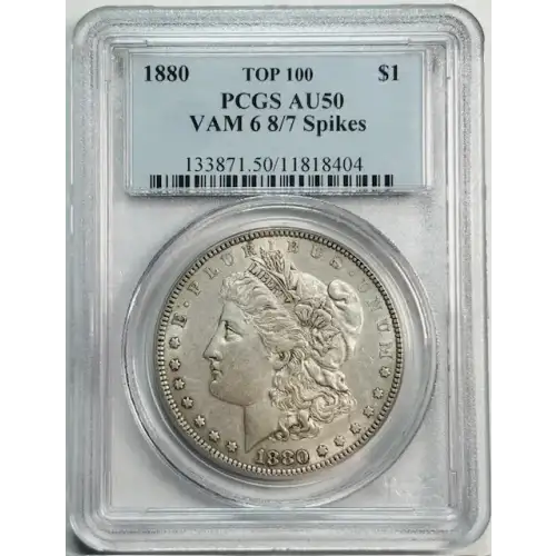 1880 $1 VAM 6 8/7 Spikes TOP 100