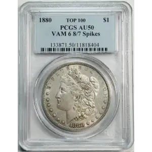 1880 $1 VAM 6 8/7 Spikes TOP 100