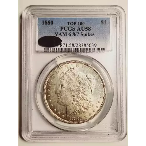 1880 $1 VAM 6 8/7 Spikes