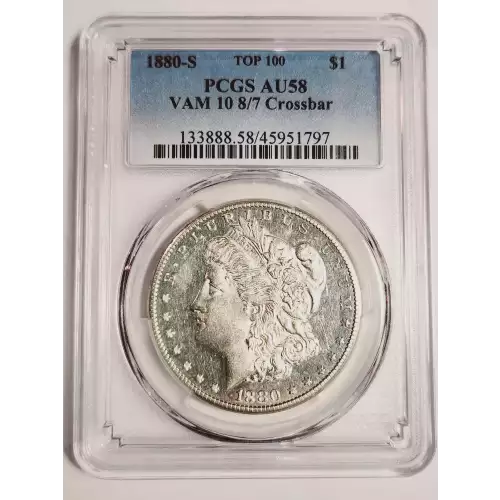 1880-S $1 VAM 10 8/7 Crossbar