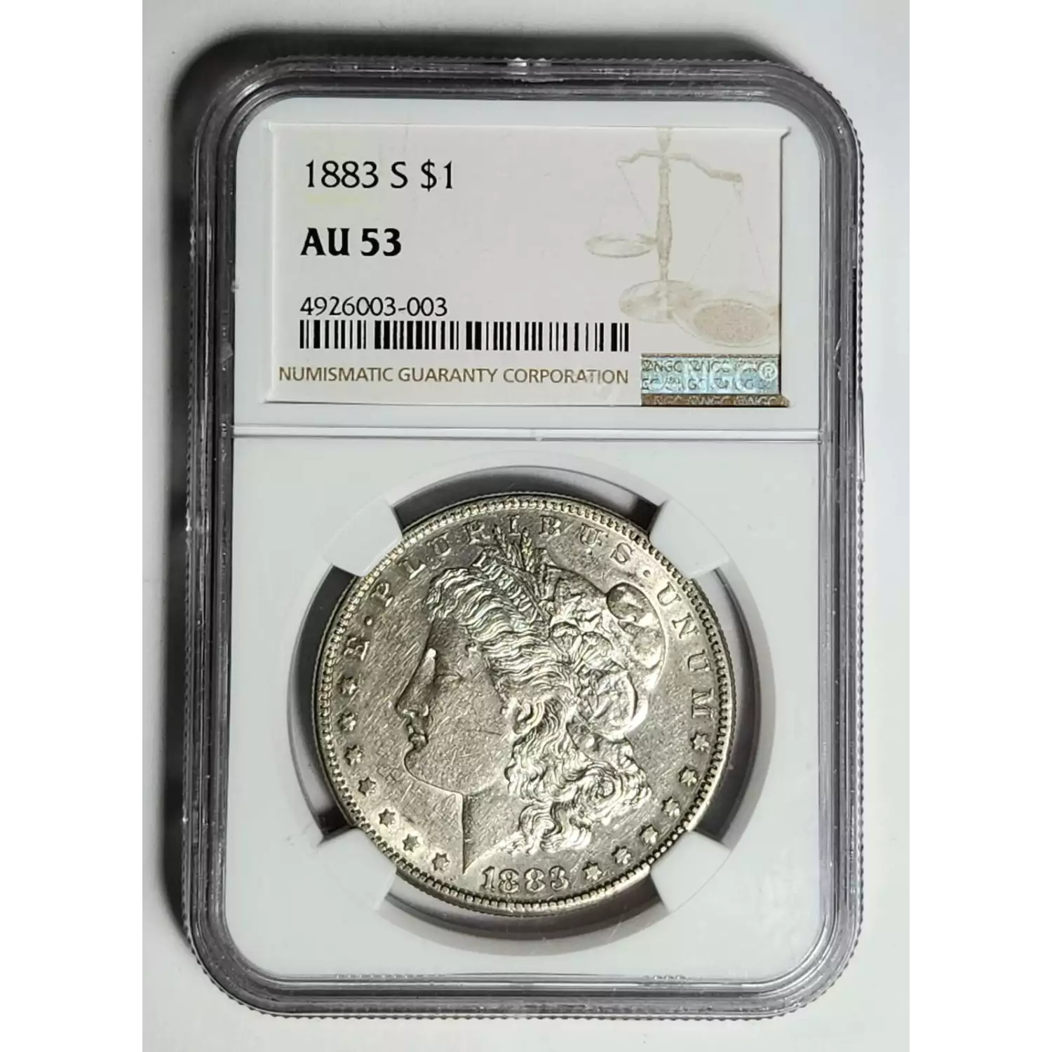 1883-S Morgan Silver Dollar NGC AU-53 - NICE COIN! - Bob Paul Rare Coins
