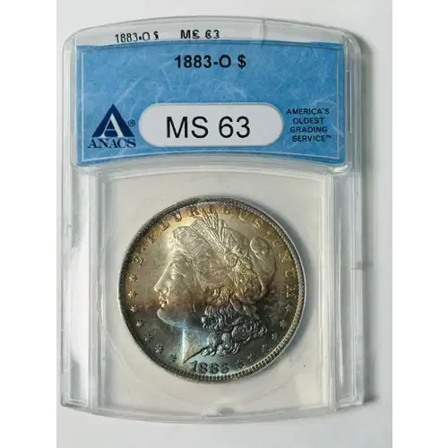 1883 O Morgan Silver Dollar ANACS MS-63 Original Toning!