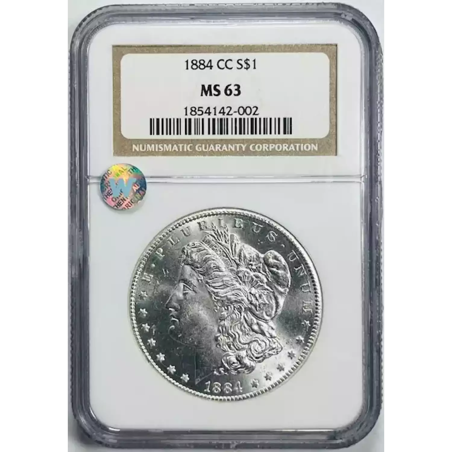 1884-CC Morgan Silver Dollar NGC MS-63 Sight White - Bob Paul Rare Coins