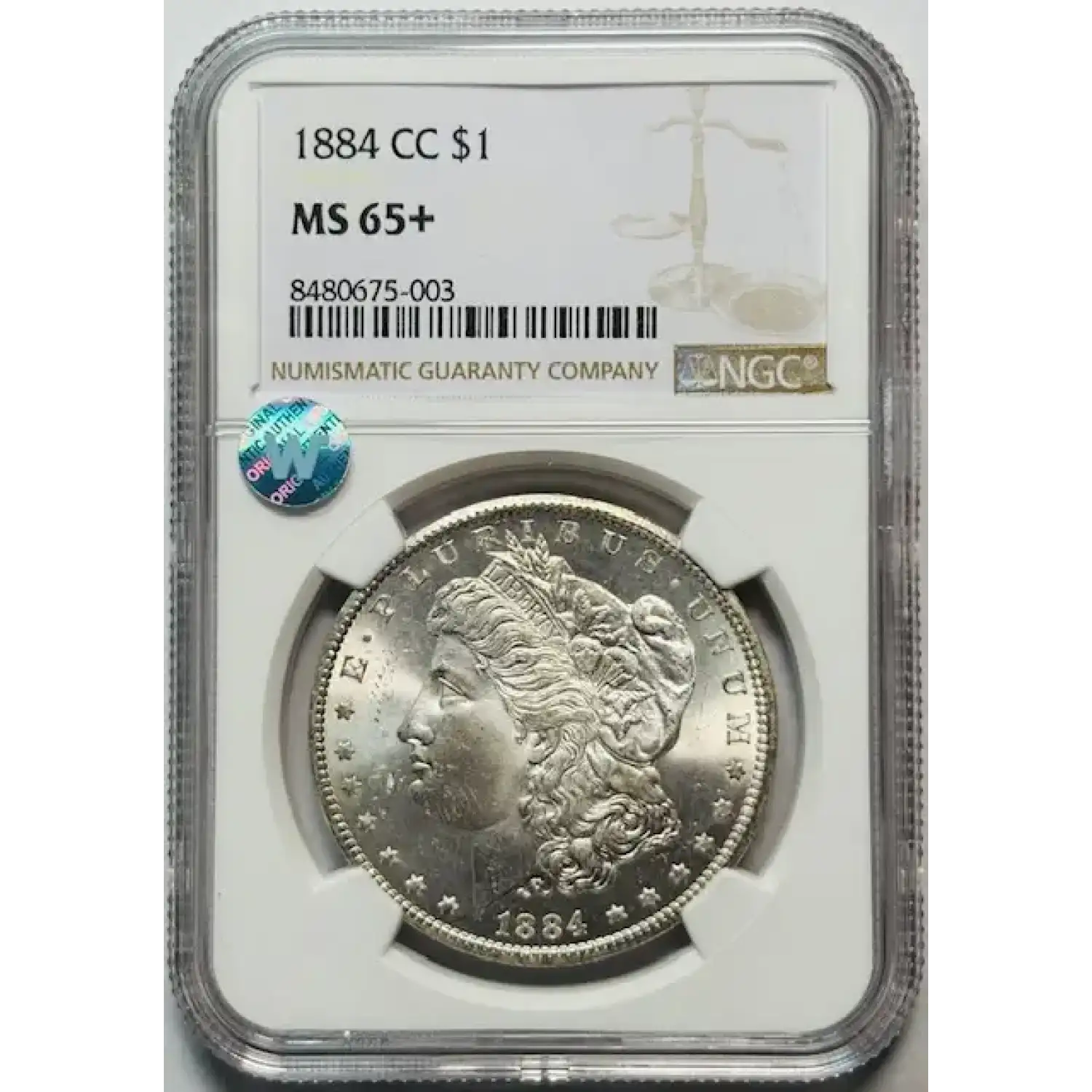 1884-CC Morgan Silver Dollar NGC MS-65+ Sight White - Bob Paul Rare Coins