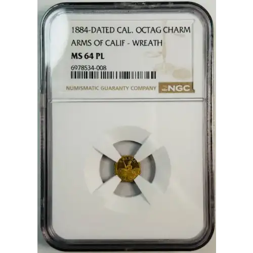 1884-DATED ARMS OF CALIF - WREATH PL