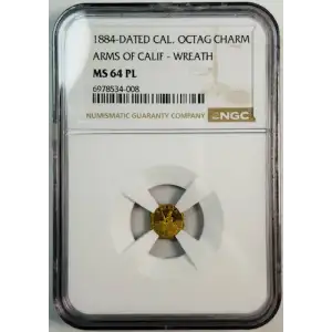 1884-DATED ARMS OF CALIF - WREATH PL