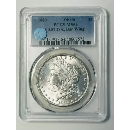 1889 $1 VAM 19A, Bar Wing TOP 100