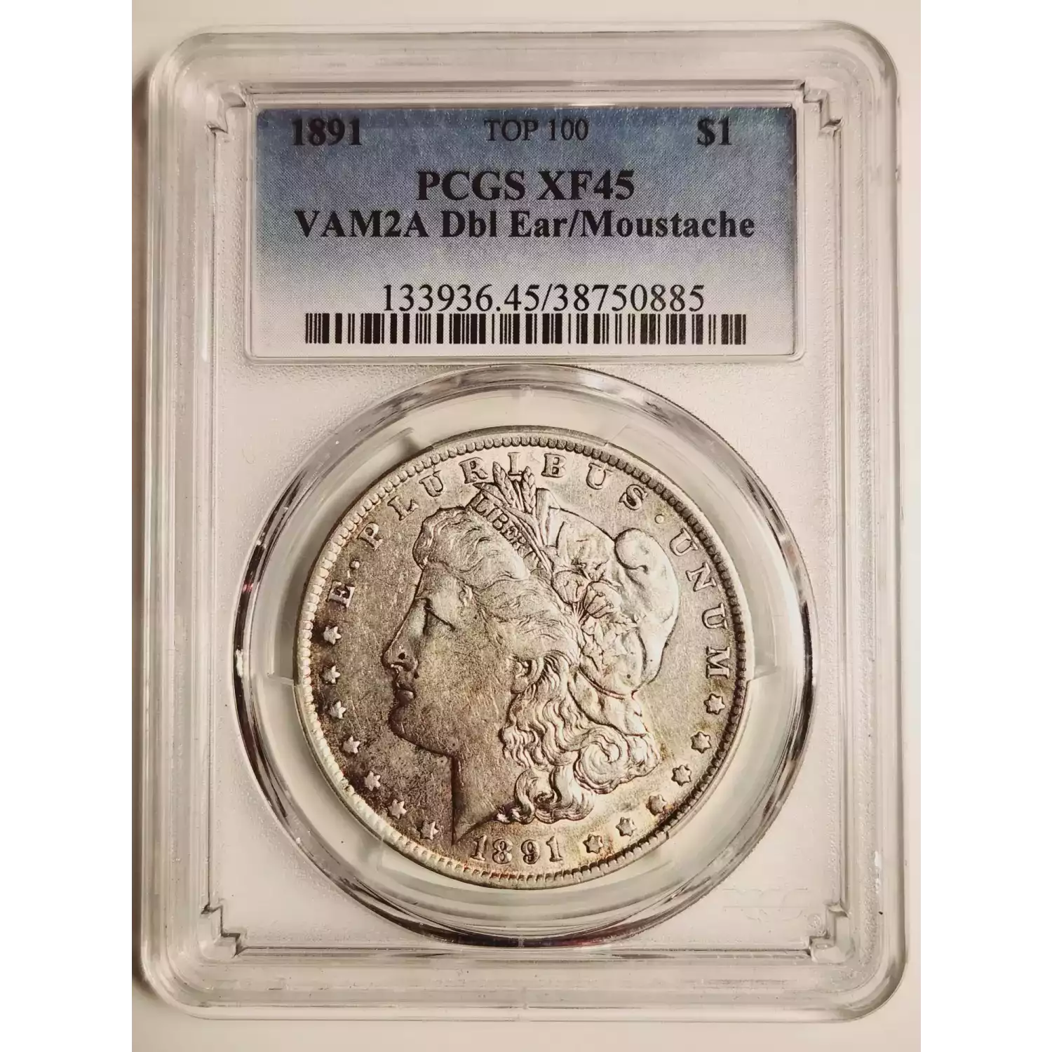 1891 Morgan Silver Dollar PCGS XF-45 VAM 2A Dbl Ear/Moustache - Top 100 ...