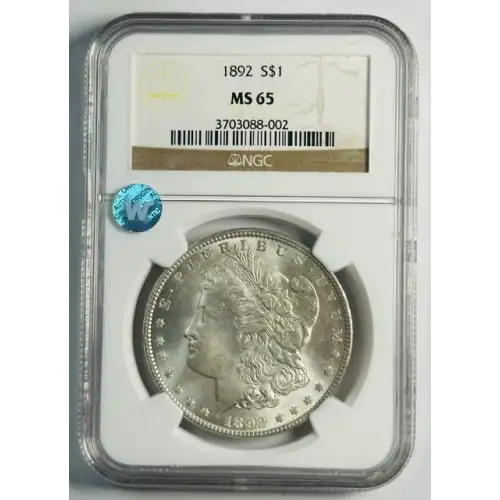 1892 Morgan Silver Dollar NGC MS-65 Premium Quality!!+ Sight White