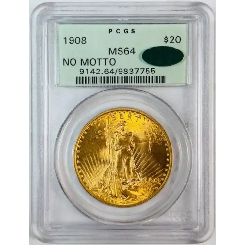 1908 $20 No Motto