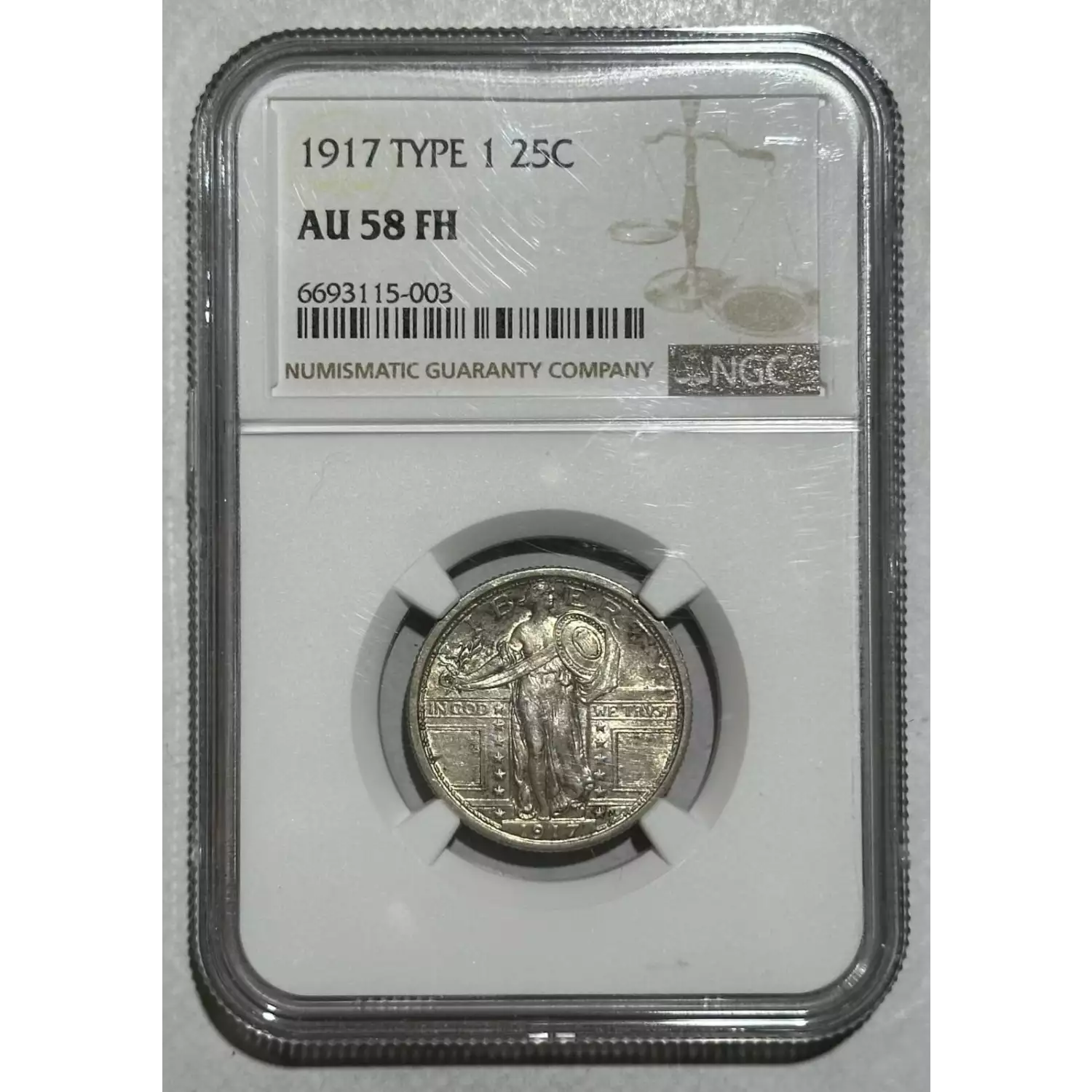 1917 Standing Liberty Quarter NGC AU-58 FH - Bob Paul Rare Coins