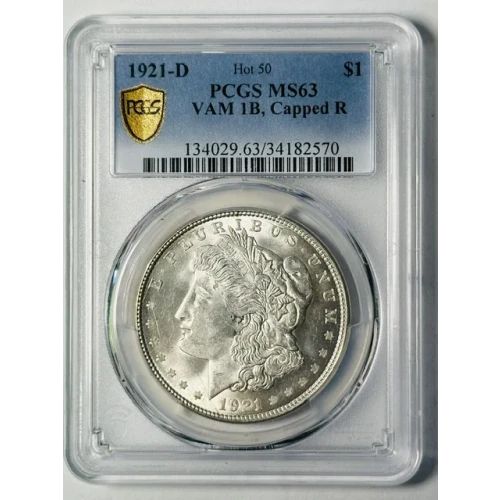 1921-D $1 VAM 1B, Capped R Hot 50 (3)