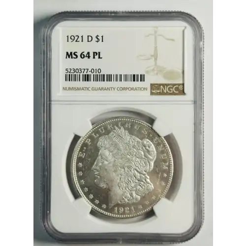 1921-D Morgan Silver Dollar NGC MS-64 PL PROOF LIKE!- White