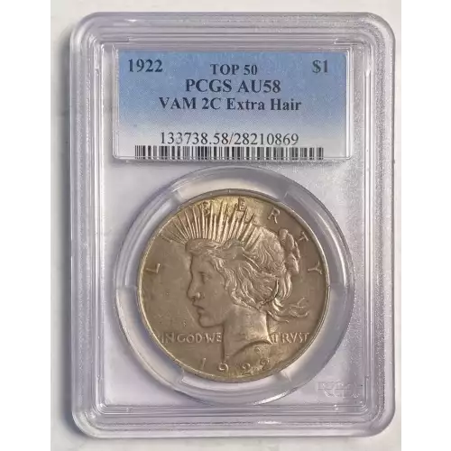 1922 $1 VAM 2C Extra Hair