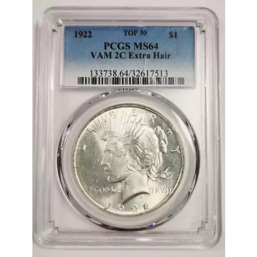 1922 $1 VAM 2C Extra Hair