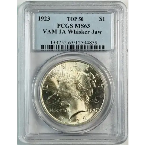 1923 $1 Whisker Jaw, VAM 1A TOP 50