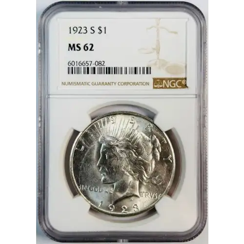 1923-S  Peace Dollar NGC MS-62