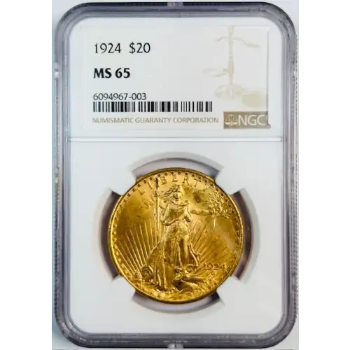 1924 Double Eagles Saint Gaudens NGC MS-65