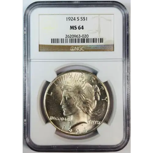1924-S  Peace Dollar NGC MS-64