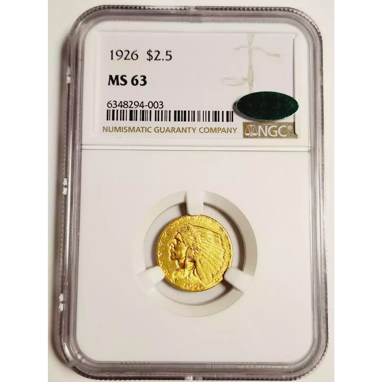1926 NGC MS-63 Gold Quarter Eagles $2 1/2 Indian Head CAC - Bob Paul ...