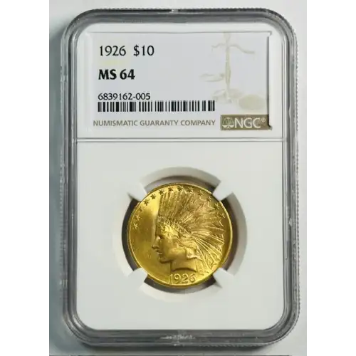 1926 Gold Eagles $10 Indian Head NGC MS-64 Nice Luster!
