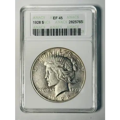 1928  Peace Dollar ANACS XF-45