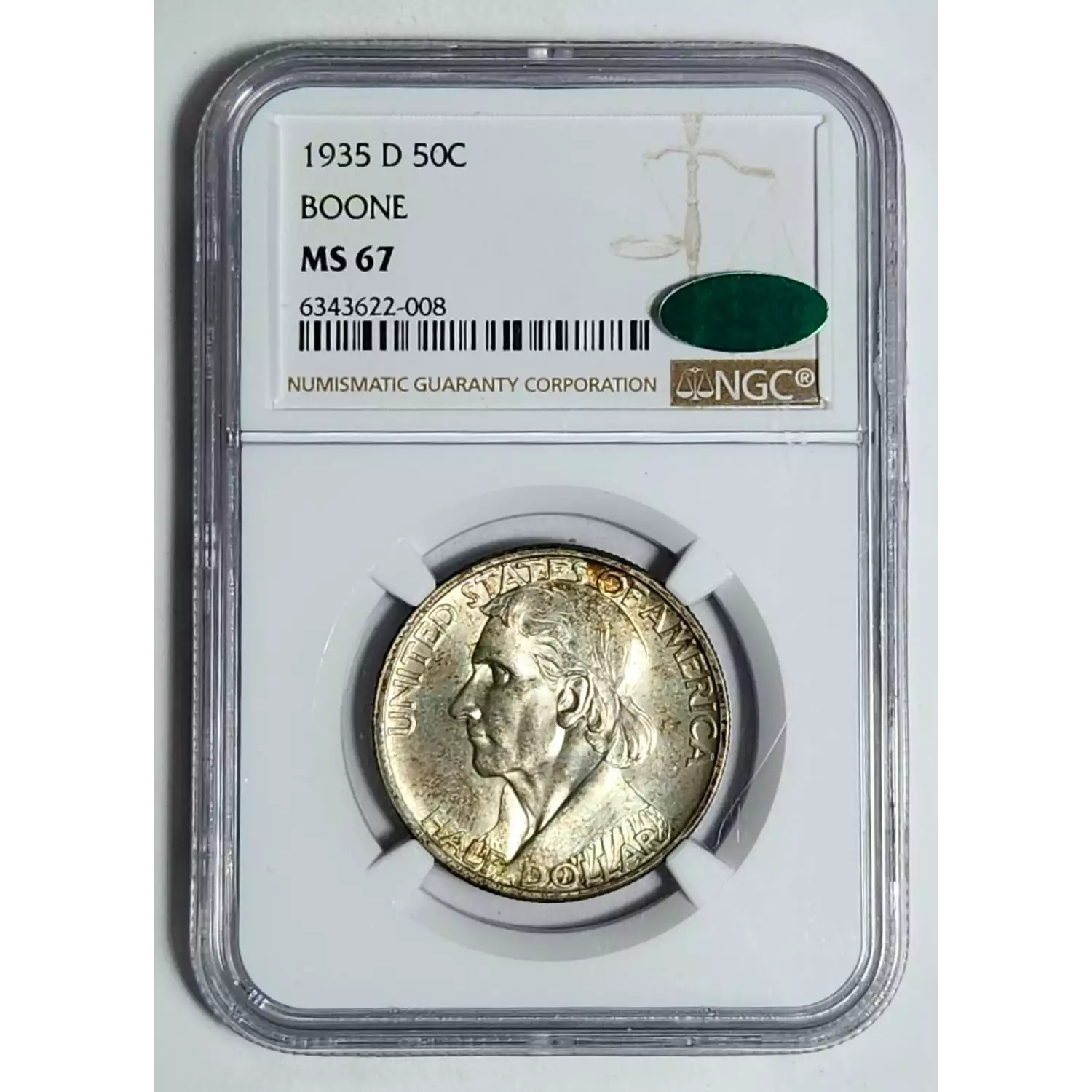 1935-D Classic Commemorative Daniel Boone Bicentennial NGC MS-67 BOONE