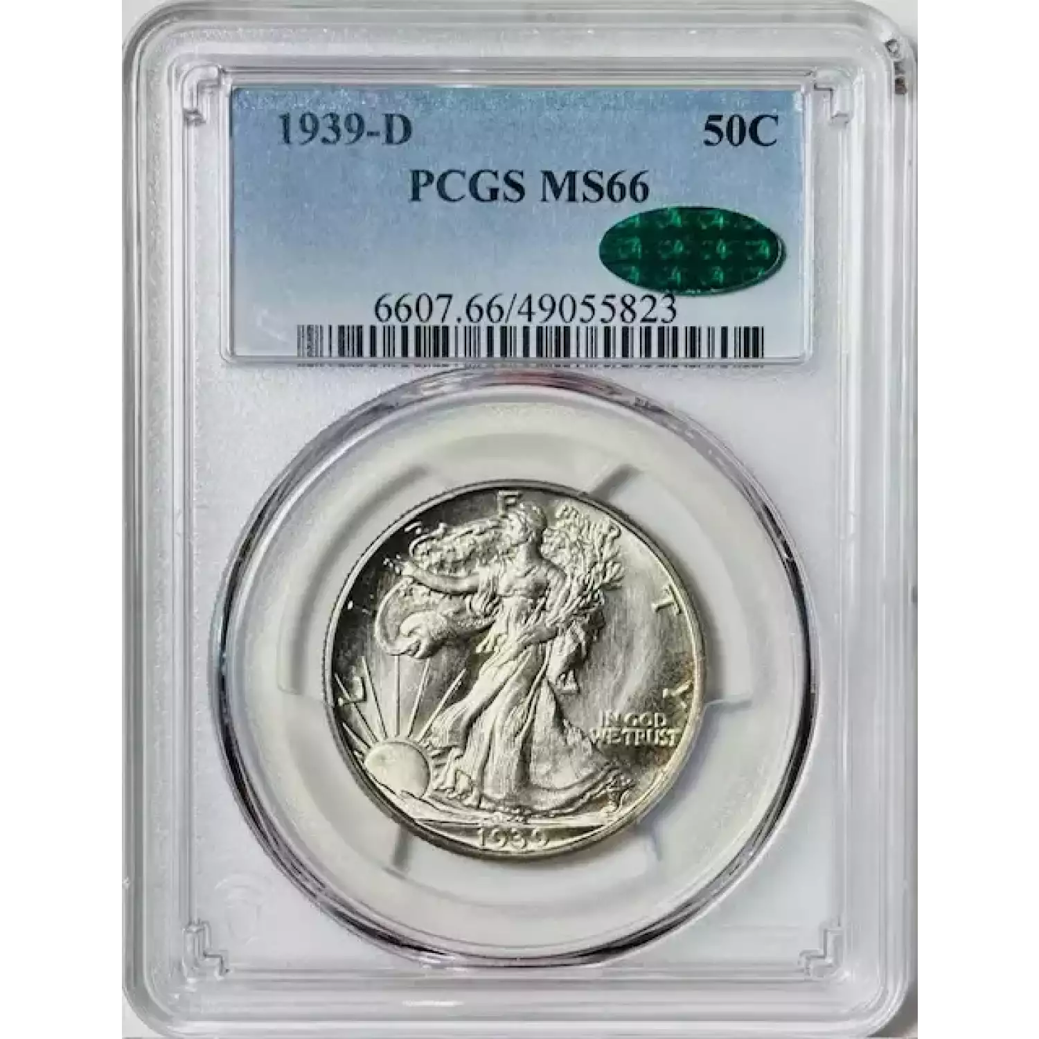 1939-D Walking Liberty Half Dollar PCGS MS-66 Premium Quality! CAC ...