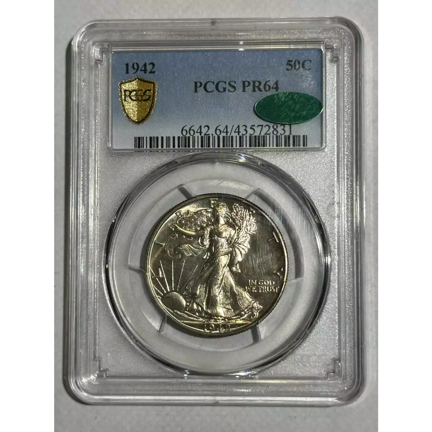 1942 Walking Liberty Half Dollar PCGS PR-64 CAC - Bob Paul Rare Coins