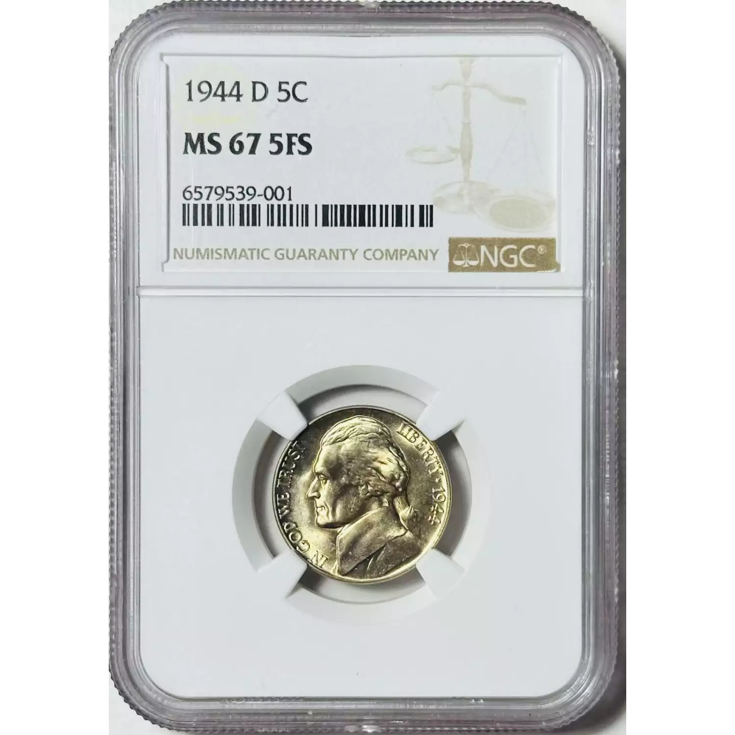 1944-D Nickel Jefferson NGC MS-67 5FS - Bob Paul Rare Coins